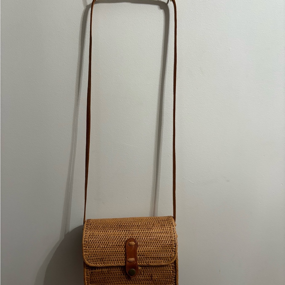 Nordstrom Brown Woven Crossbody Bag - Picture 6 of 6